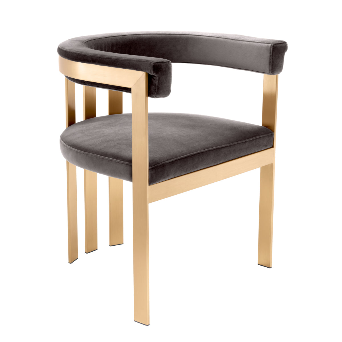 Dining chair Eichholtz Clubhouse grey velvet eetkamerstoel