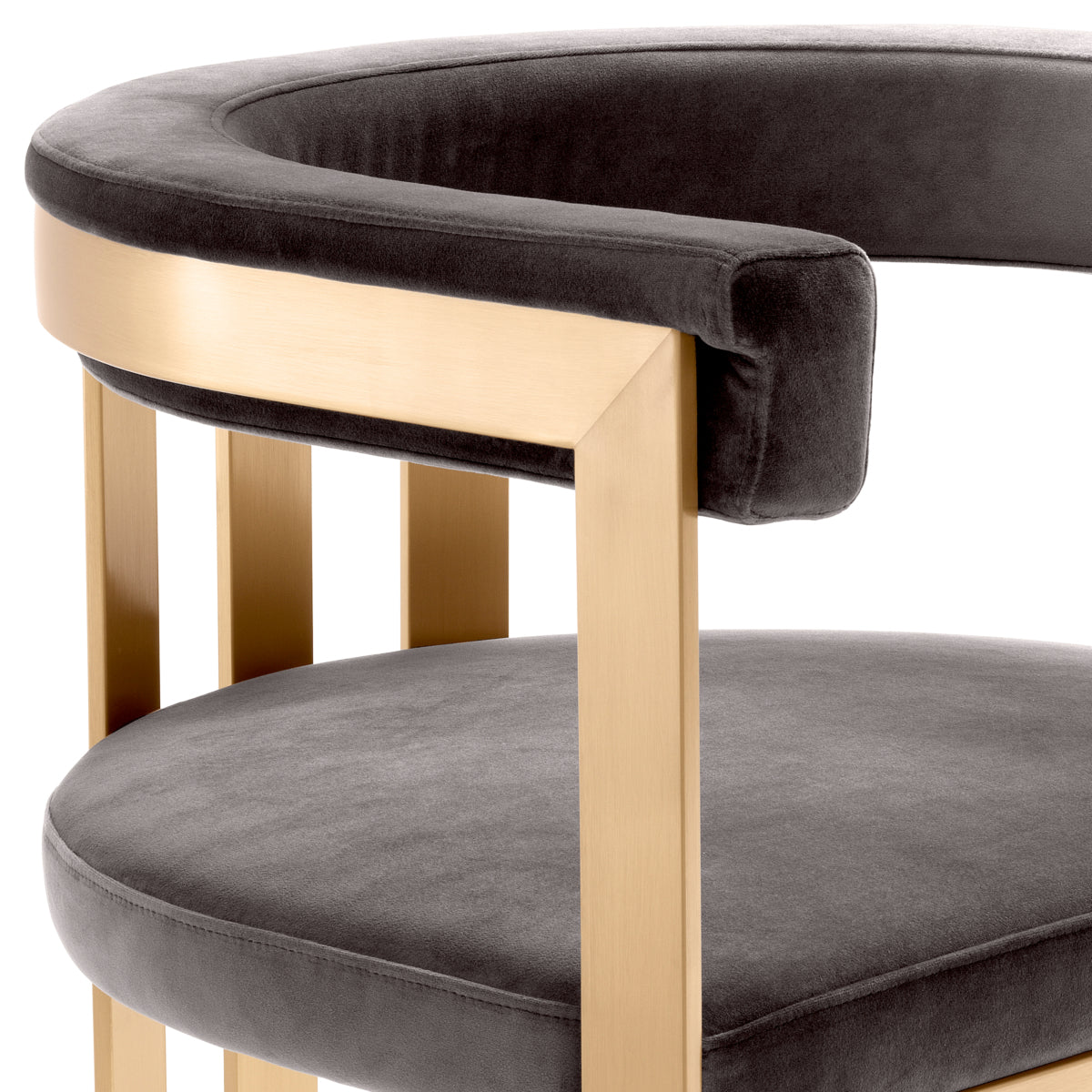 Dining chair Eichholtz Clubhouse grey velvet eetkamerstoel