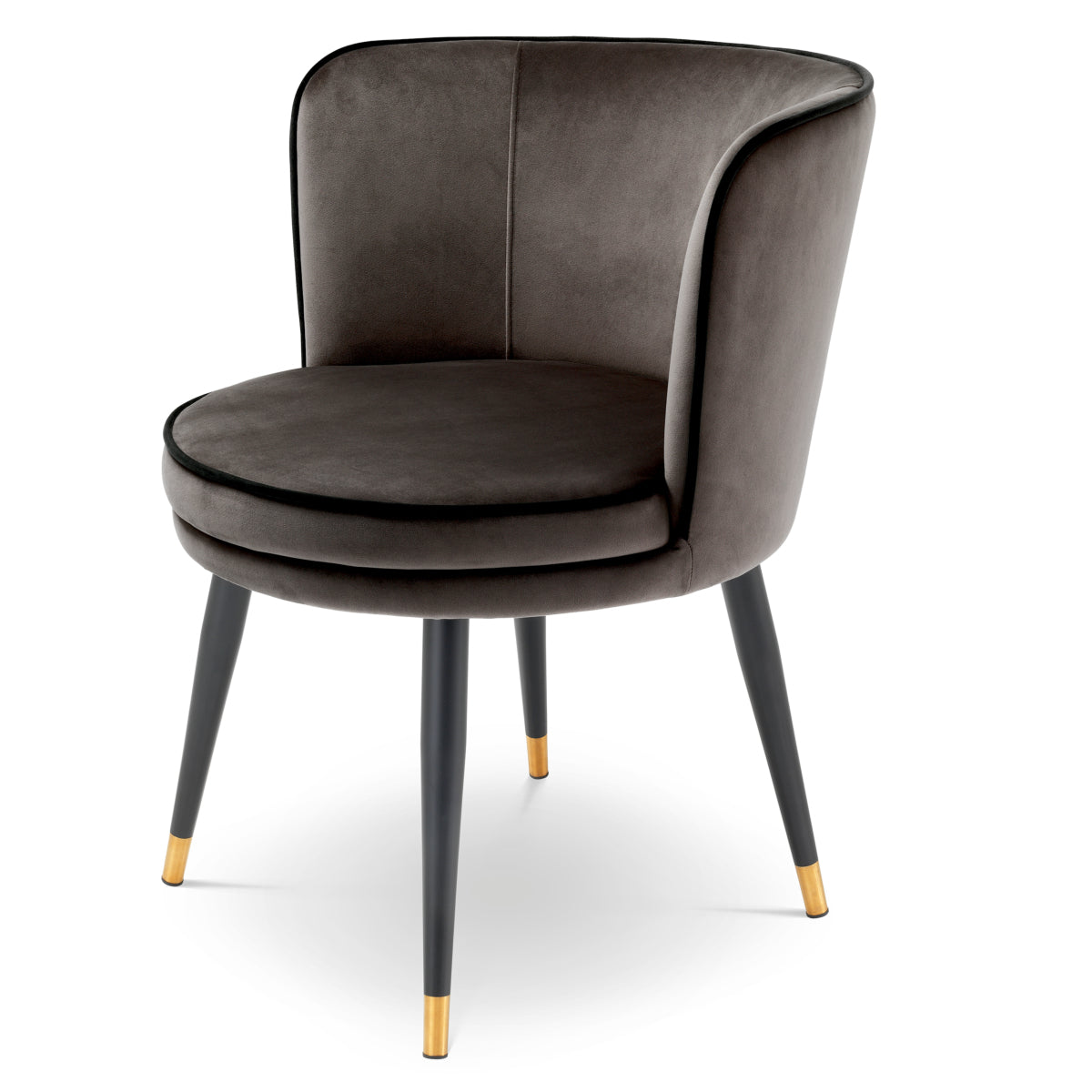 Swivel dining chair Eichholtz Grenada grey velvet draaibare eetkamerstoel
