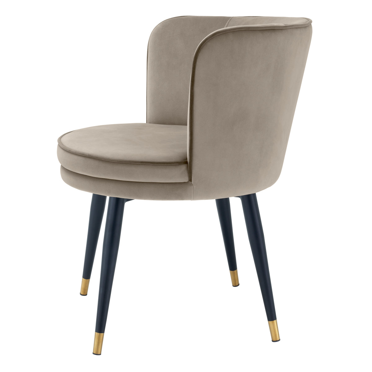 Swivel dining chair Eichholtz Grenada greige velvet draaibare eetkamerstoel