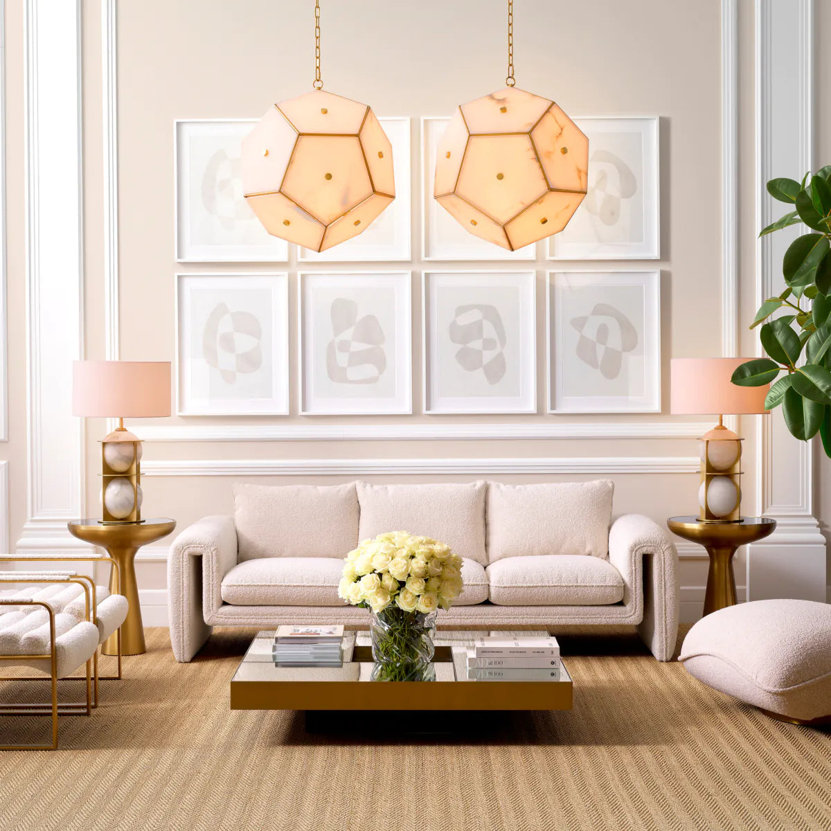 Eichholtz Sofa Tondo boucle cream