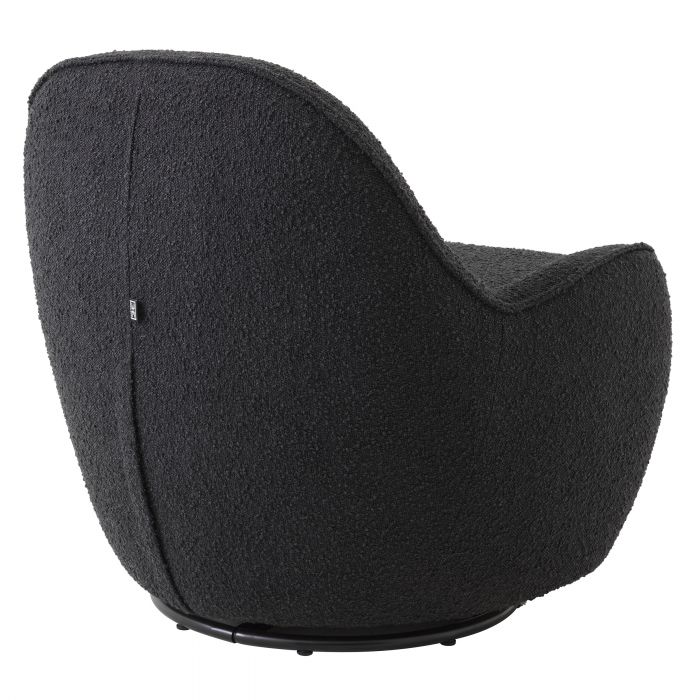 Chaise pivotante Eichholtz Cupido bouclé noir