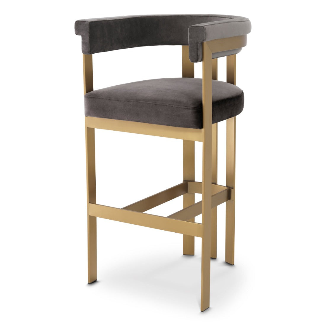 Bar stool Eichholtz Clubhouse grey velvet barkruk