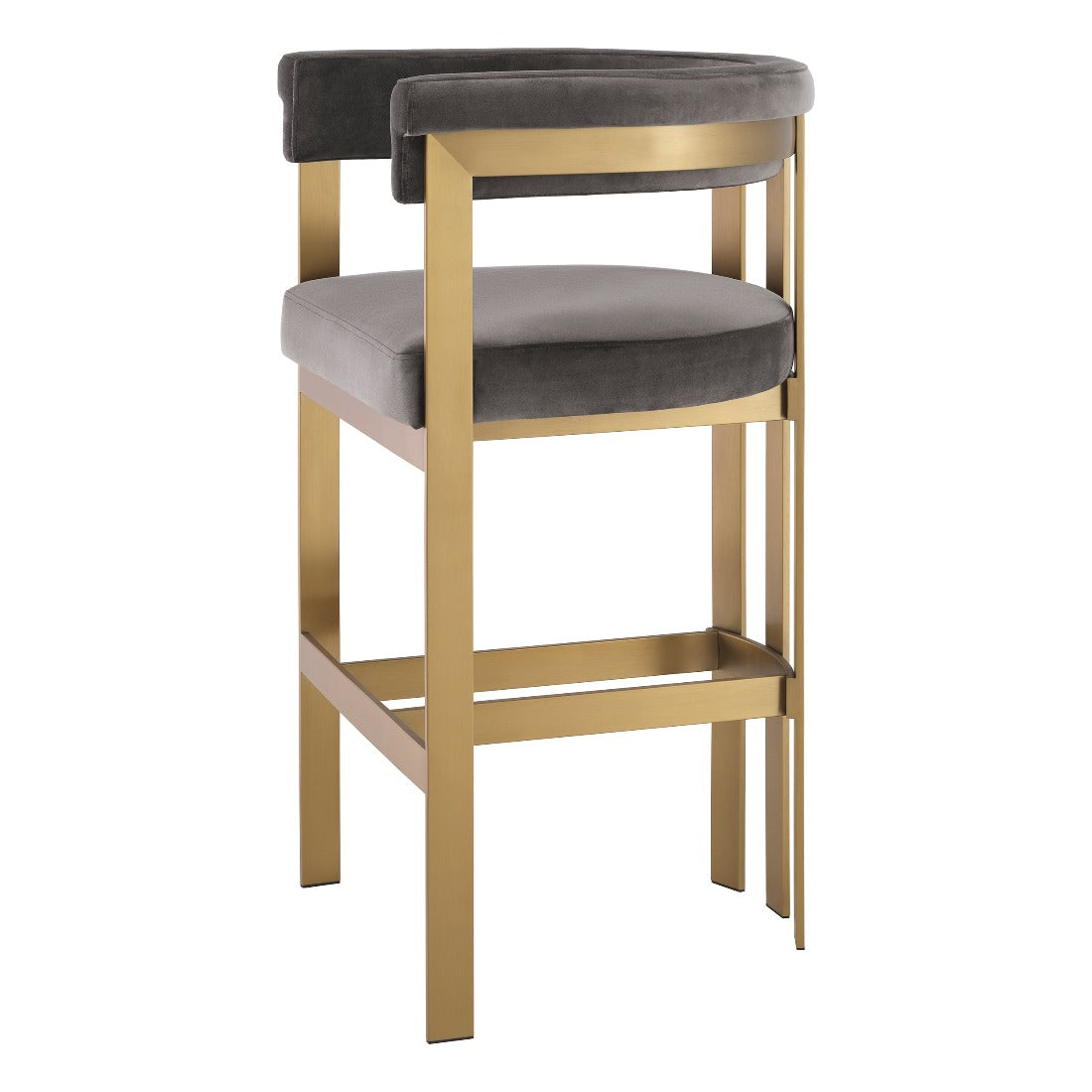 Bar stool Eichholtz Clubhouse grey velvet barkruk