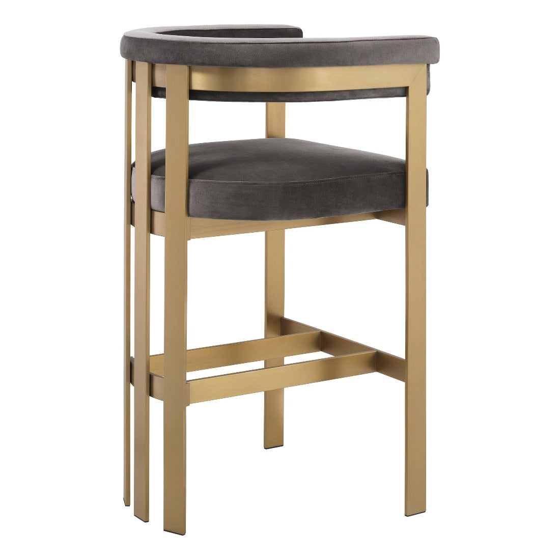 Bar stool Eichholtz Clubhouse grey velvet barkruk