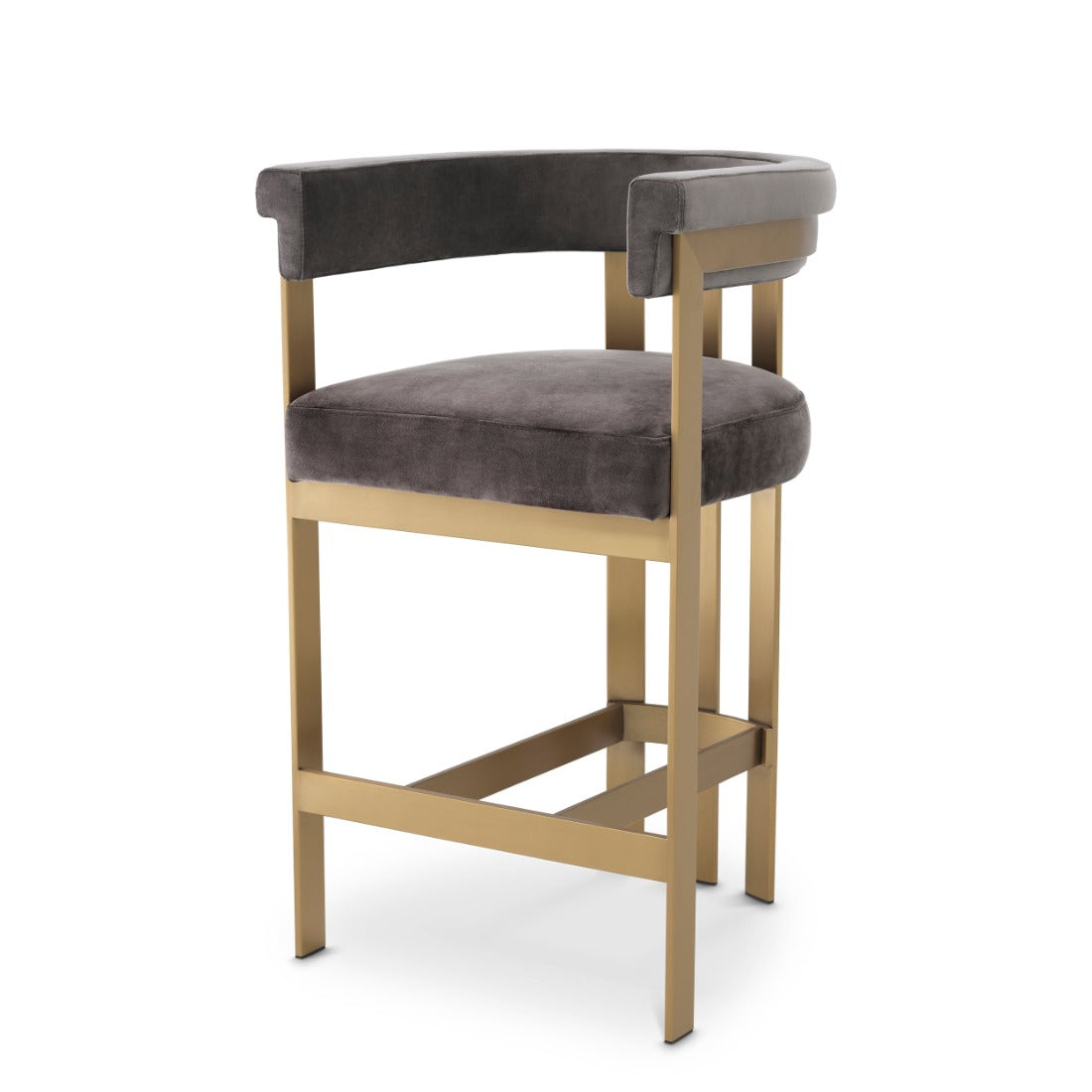 Counter stool Eichholtz Clubhouse grey velvet barkruk