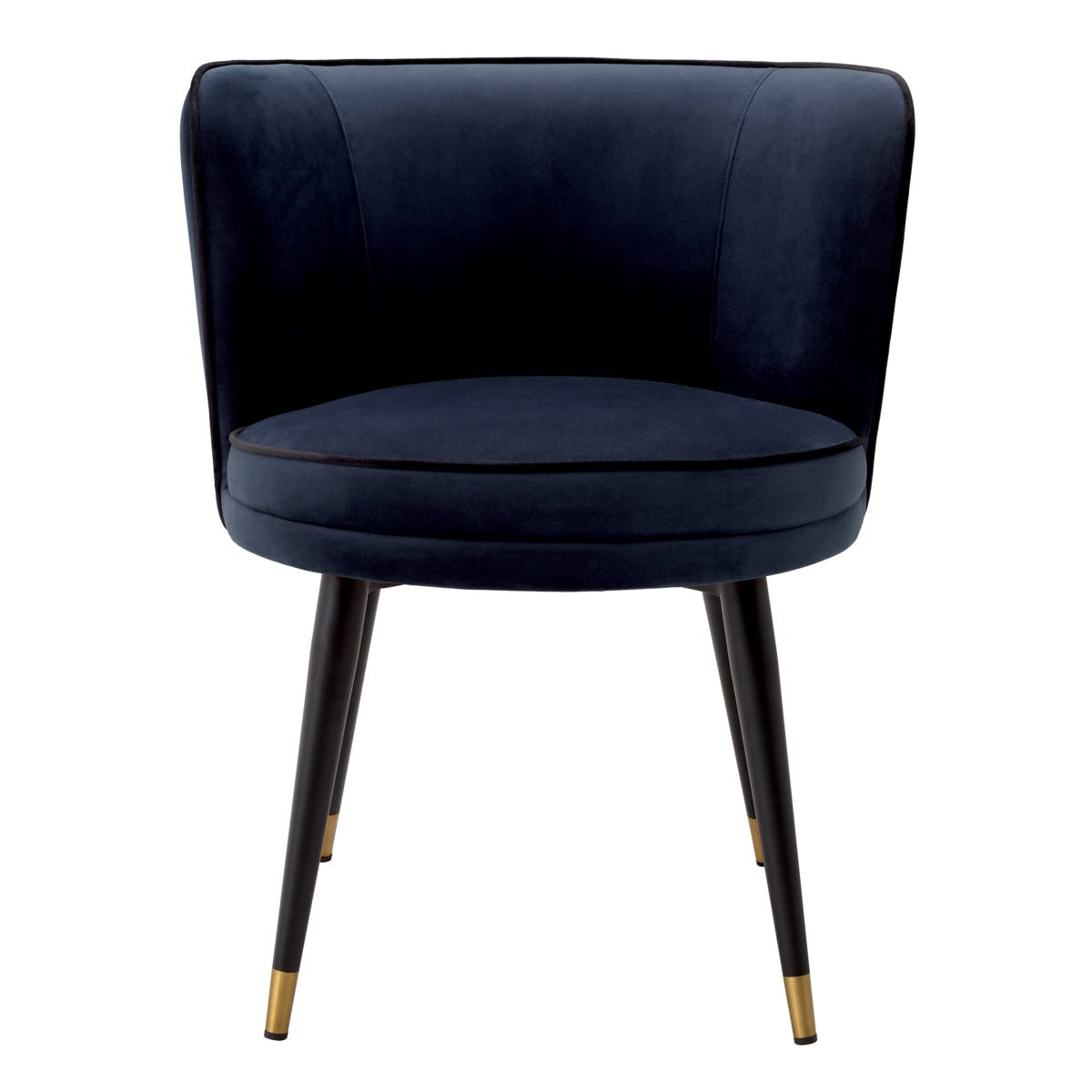 Swivel dining chair Eichholtz Grenada midnight blue velvet draaibare eetkamerstoel
