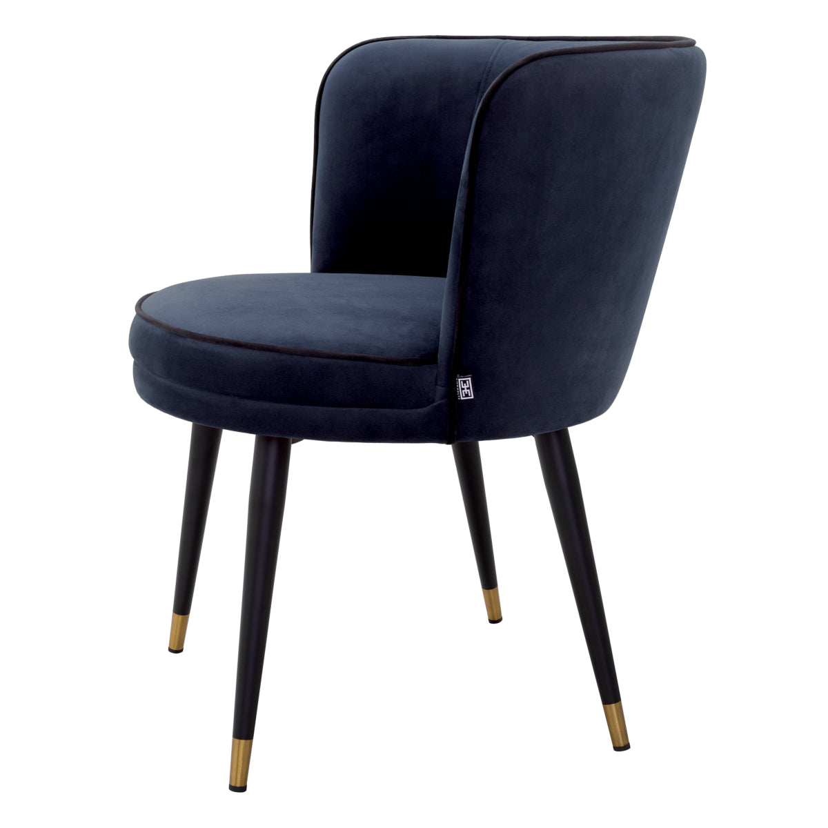 Swivel dining chair Eichholtz Grenada midnight blue velvet draaibare eetkamerstoel