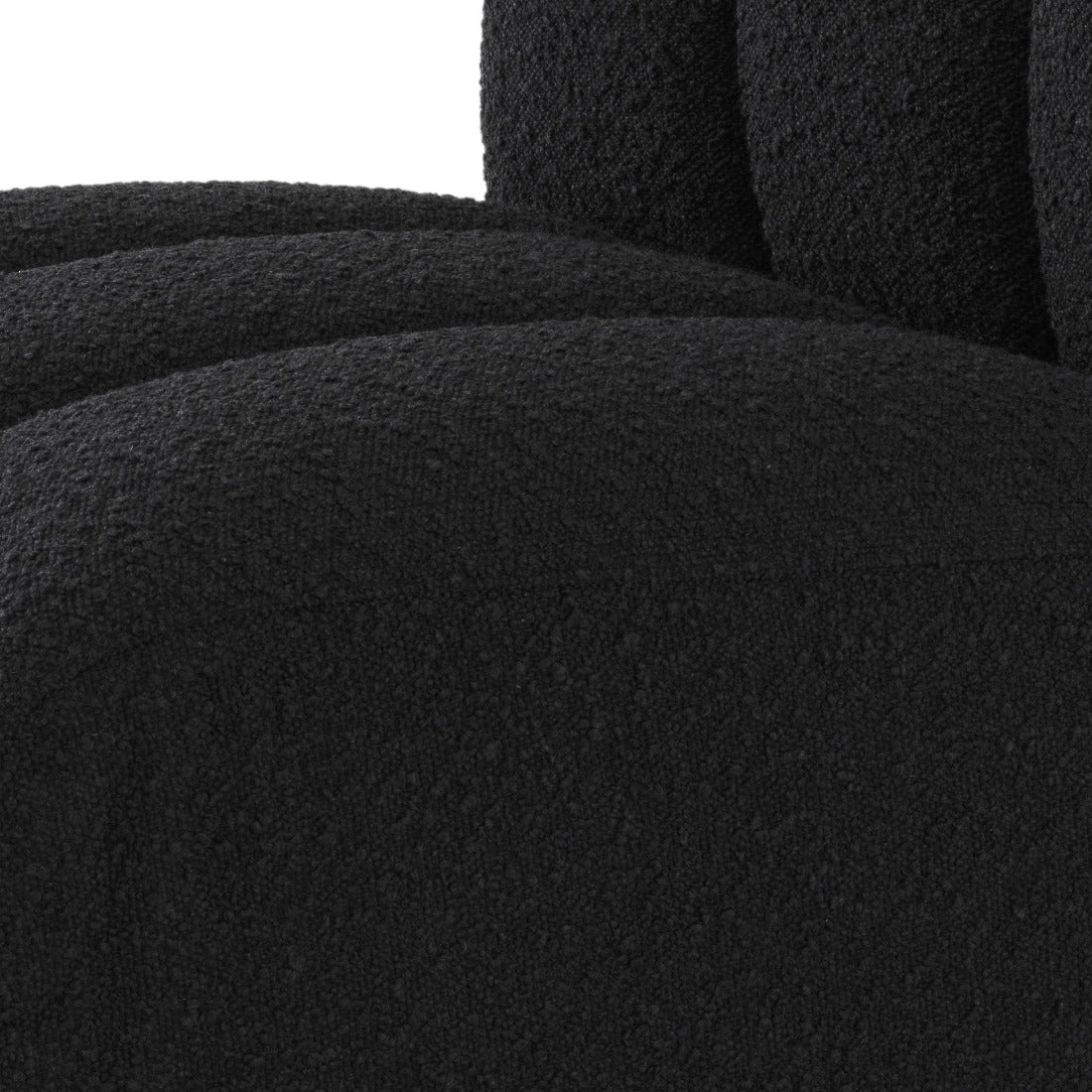 Dining chair Eichholtz Kelly bouclé black eetkamerstoel wieltjes