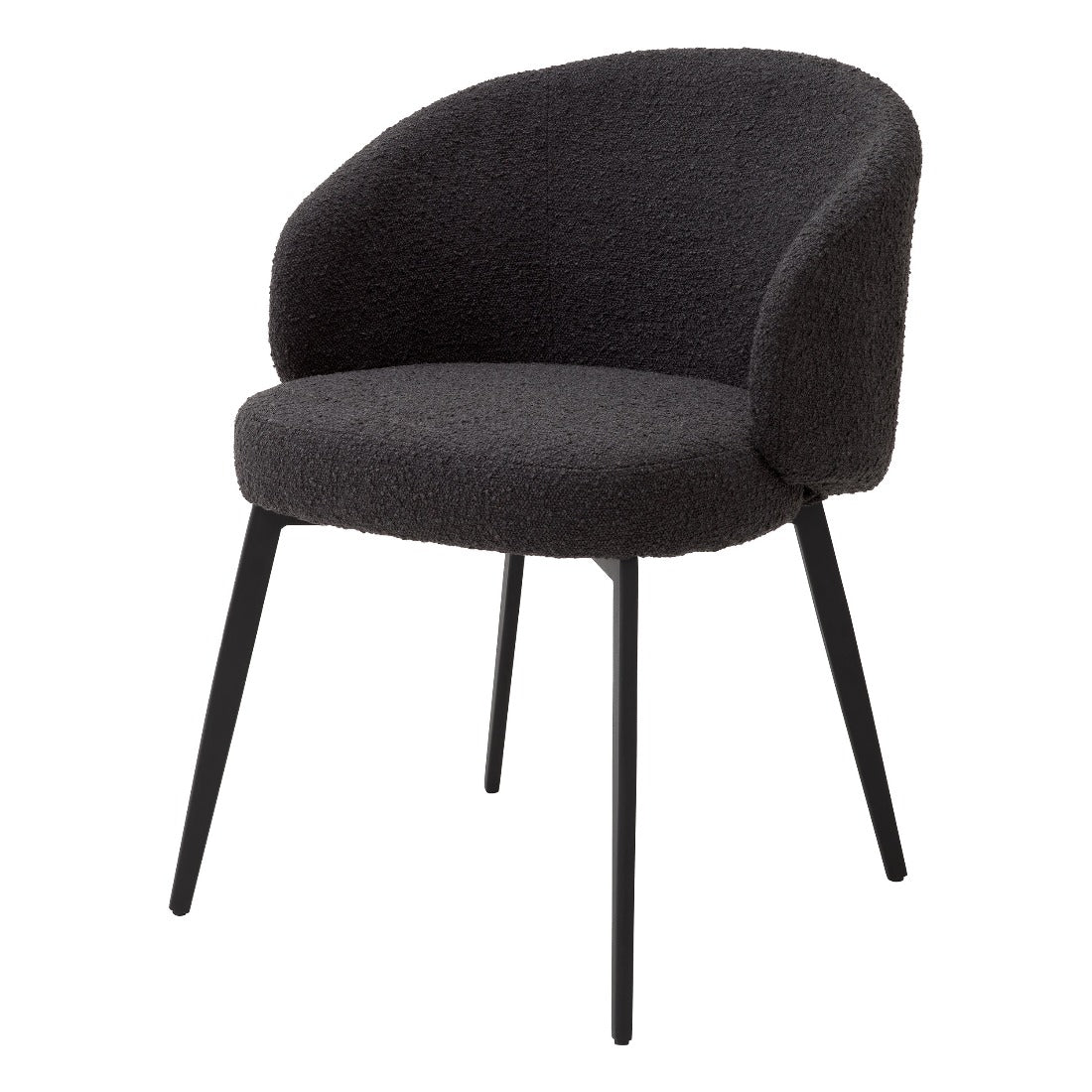 Dining chair Eichholtz Lloyd with arm Bouclé black