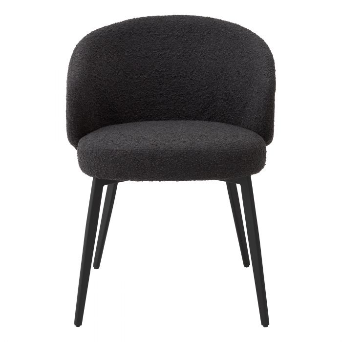 Dining chair Eichholtz Lloyd with arm Bouclé black