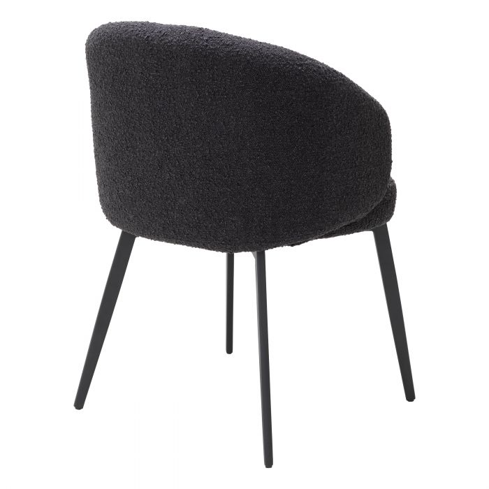Dining chair Eichholtz Lloyd with arm Bouclé black