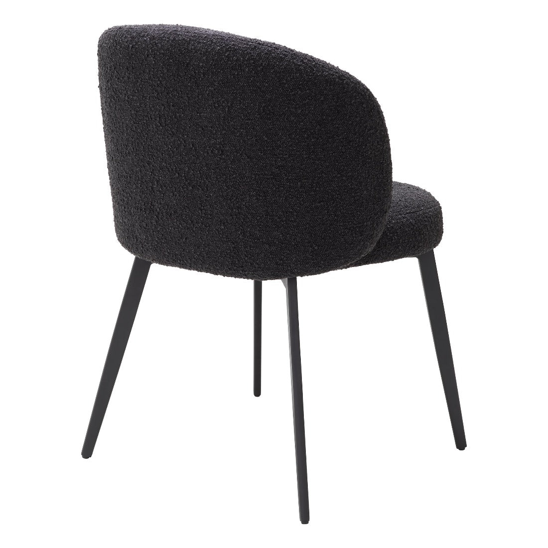 Dining chair Eichholtz Lloyd bouclé black eetkamerstoel