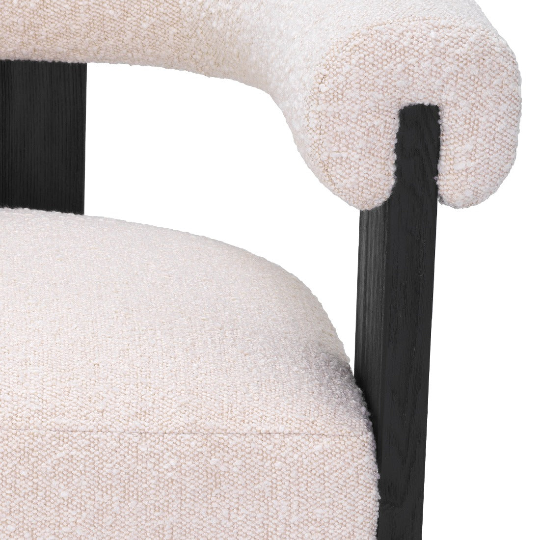 Dining chair Eichholtz Percy bouclé cream eetkamerstoel