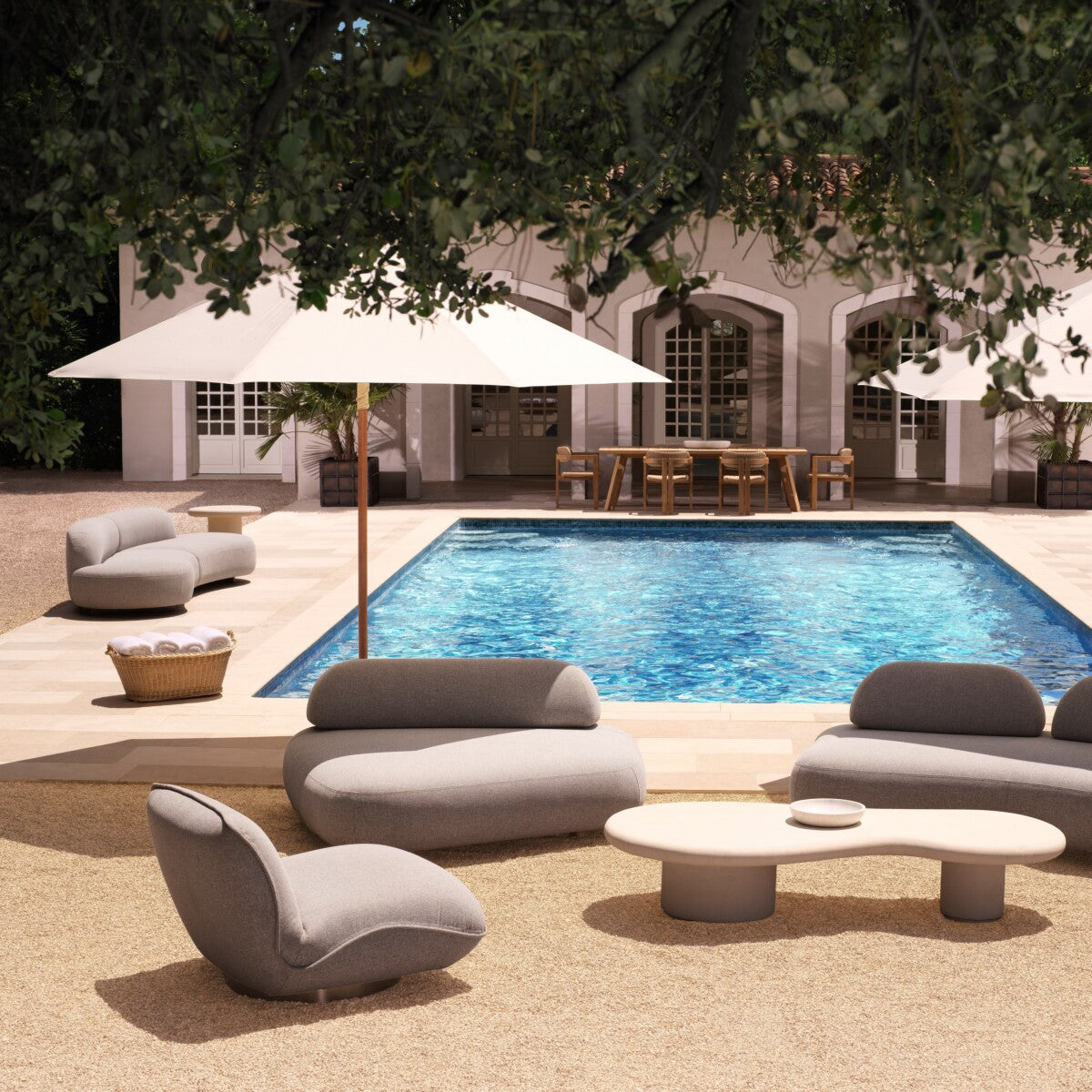 Outdoor-Stuhl Eichholtz Relax Mauritius Grau
