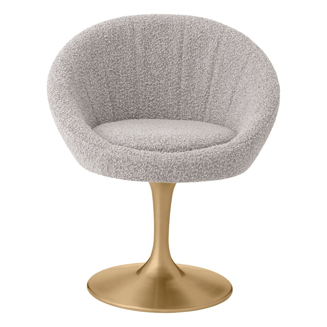 Dining chair Eichholtz O'neill bouclé grey swivel