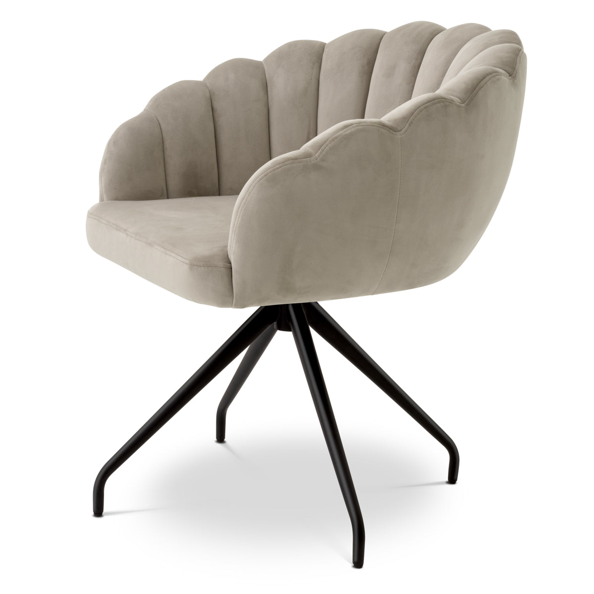 Dining chair Eichholtz Luzern greige eetkamerstoel velvet