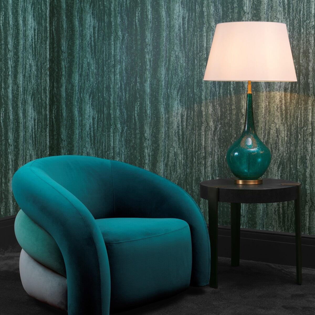 Swivel chair Eichholtz Novelle velvet turquoise