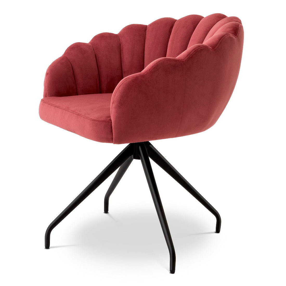 Dining chair Eichholtz Luzern faded red eetkamerstoel velvet