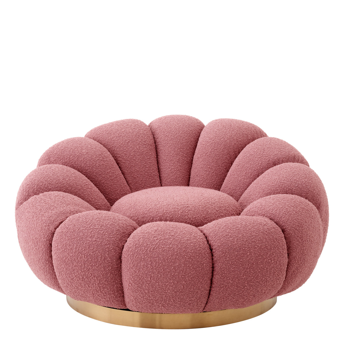 Swivel chair Eichholtz Mello Bouclé rose