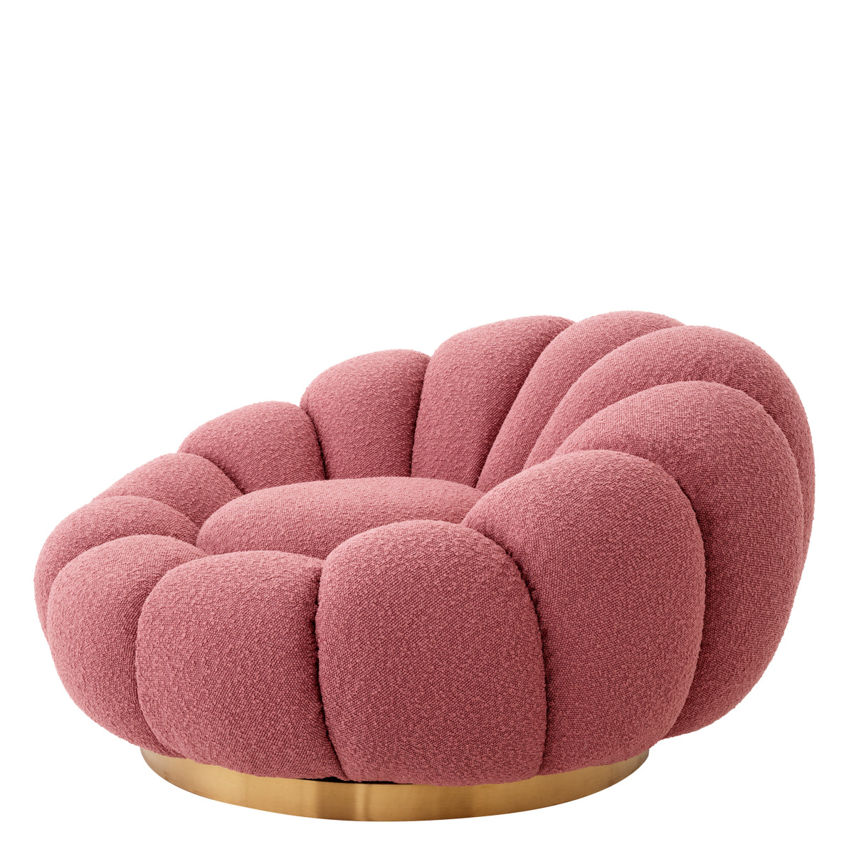 Swivel chair Eichholtz Mello Bouclé rose