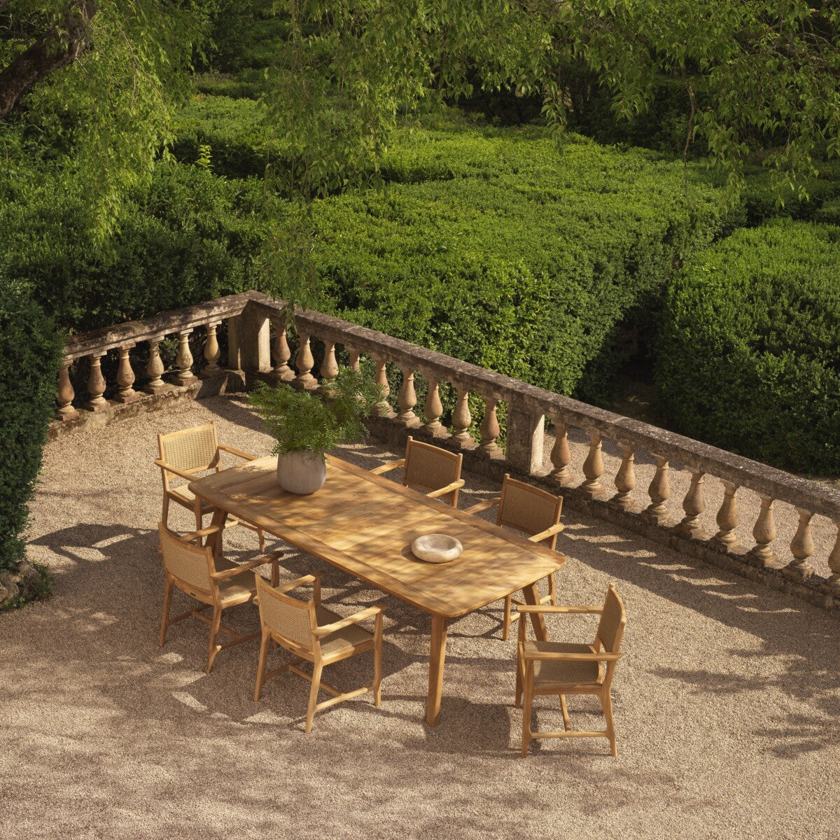 Outdoor dining chair Eichholtz Pivetti with arm Naturel