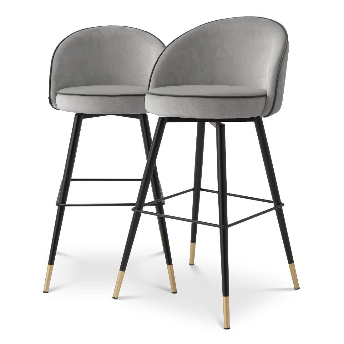 Bar stool Eichholtz Cooper light grey velvet