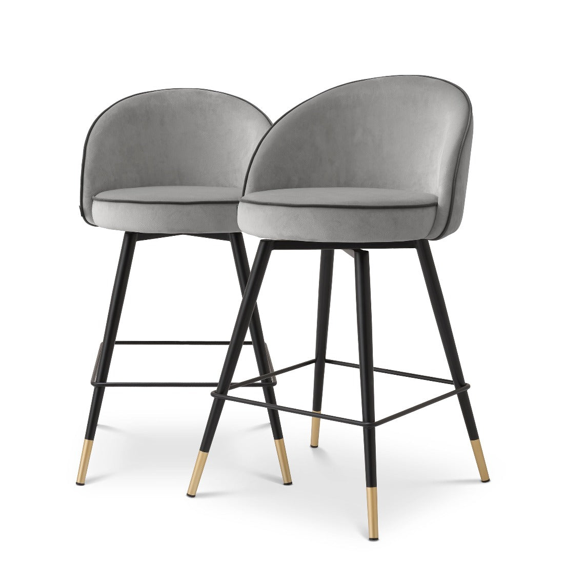 Counter stool Eichholtz Cooper light grey velvet