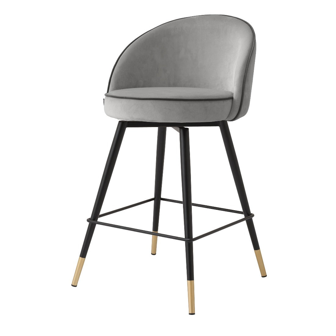 Counter stool Eichholtz Cooper light grey velvet