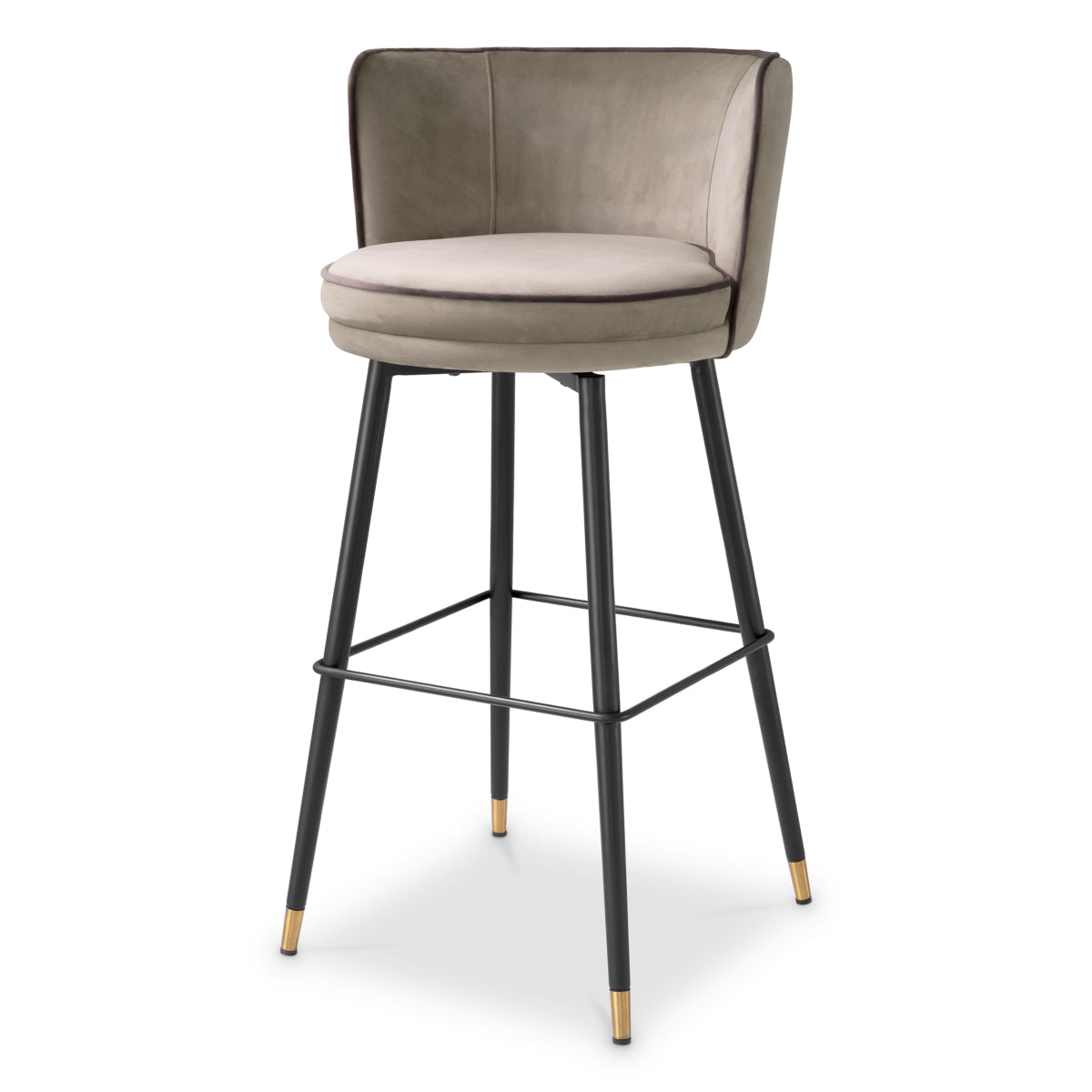 Bar stool Eichholtz Grenada greige velvet
