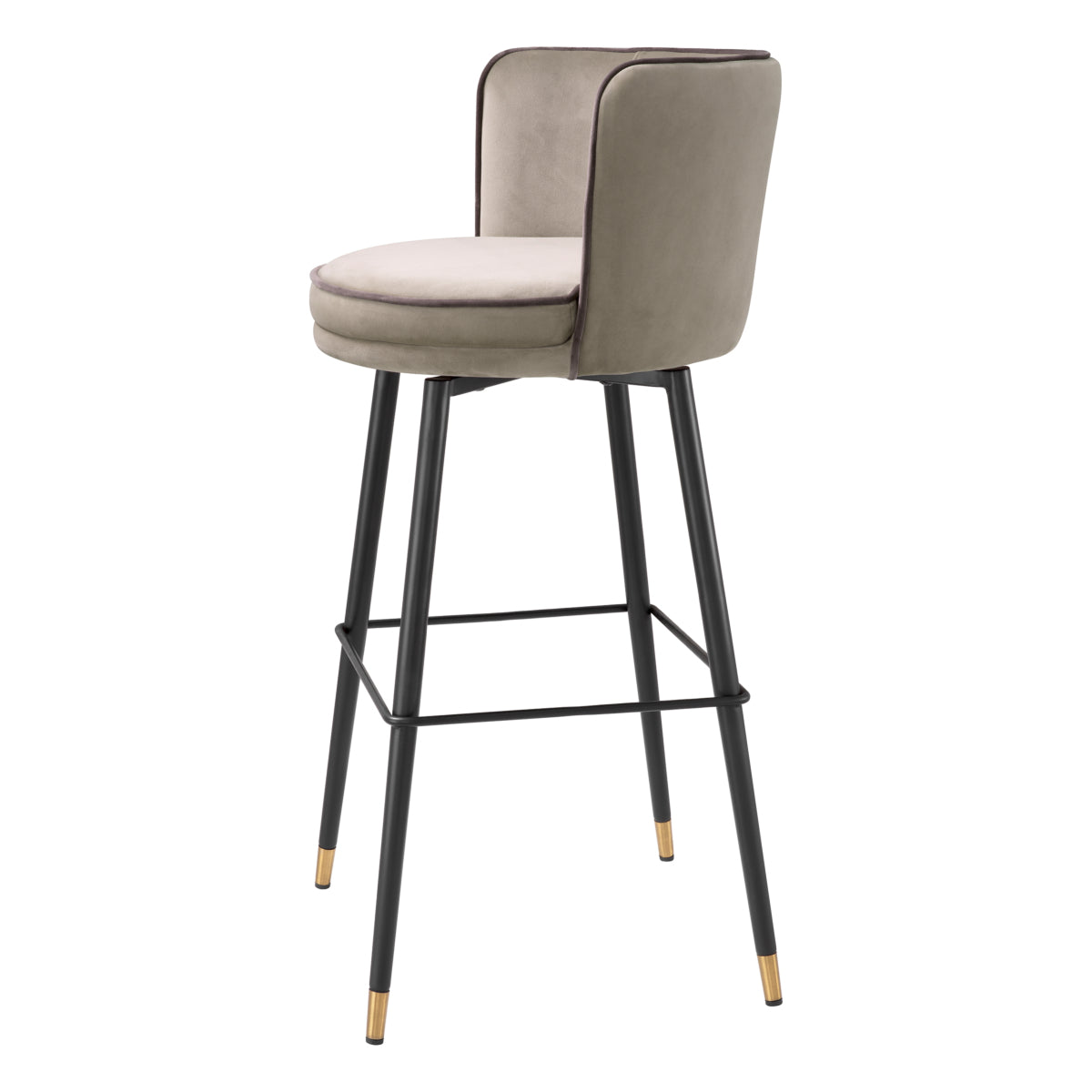 Bar stool Eichholtz Grenada greige velvet