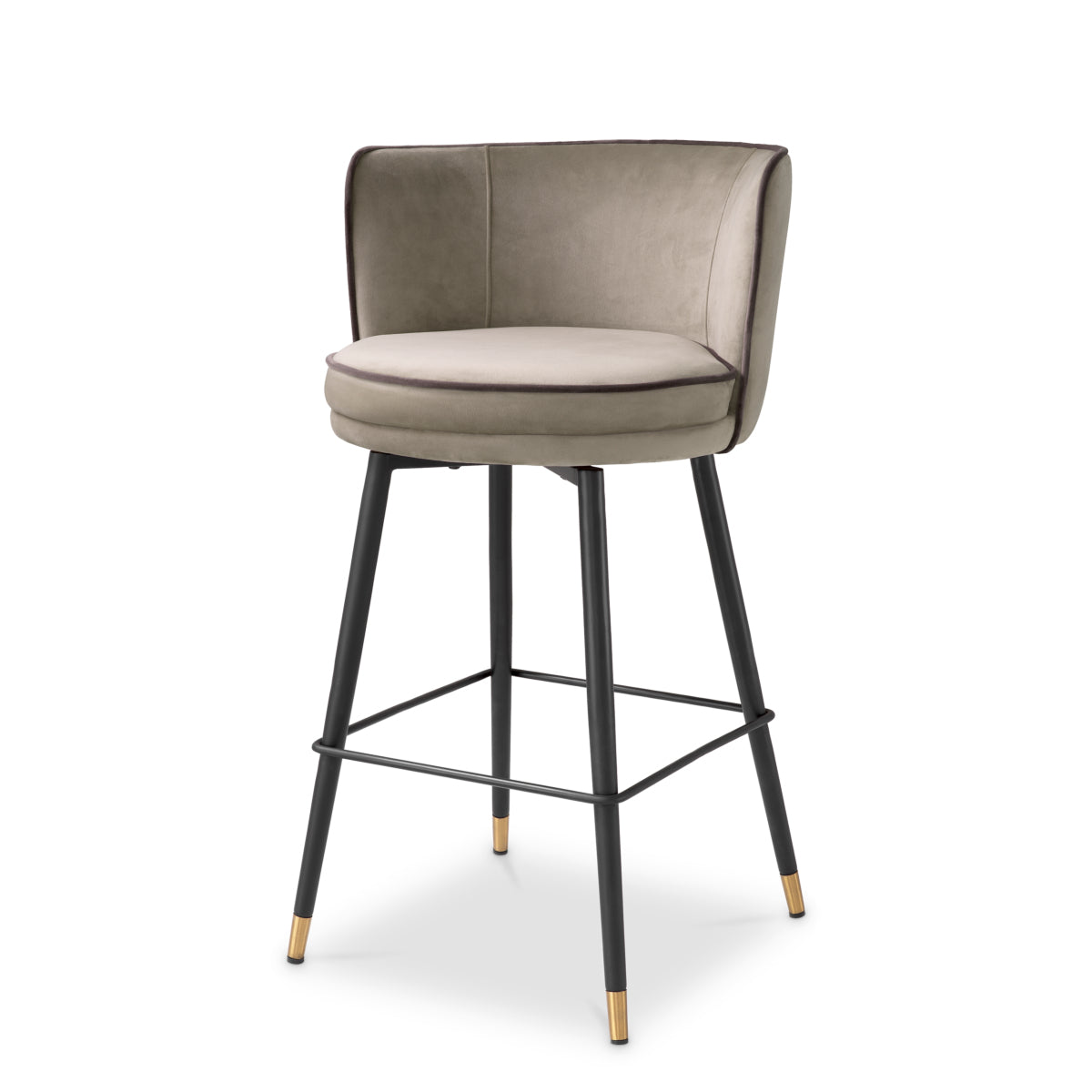 Counter stool Eichholtz Grenada greige velvet