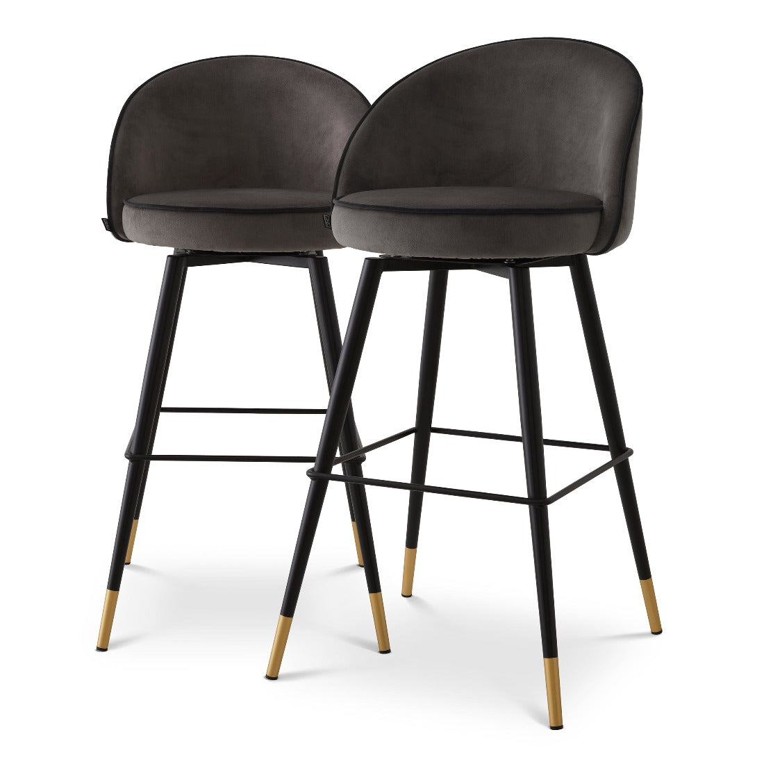 Bar stool Eichholtz Cooper dark grey velvet