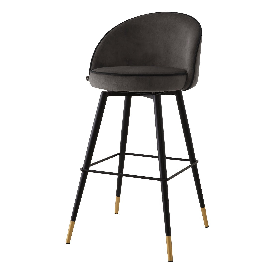 Bar stool Eichholtz Cooper dark grey velvet
