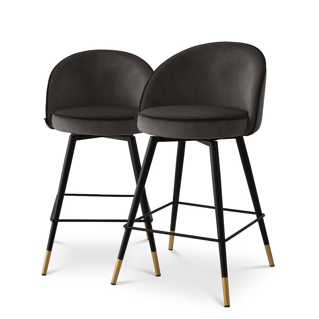 Counter stool Eichholtz Cooper dark grey velvet