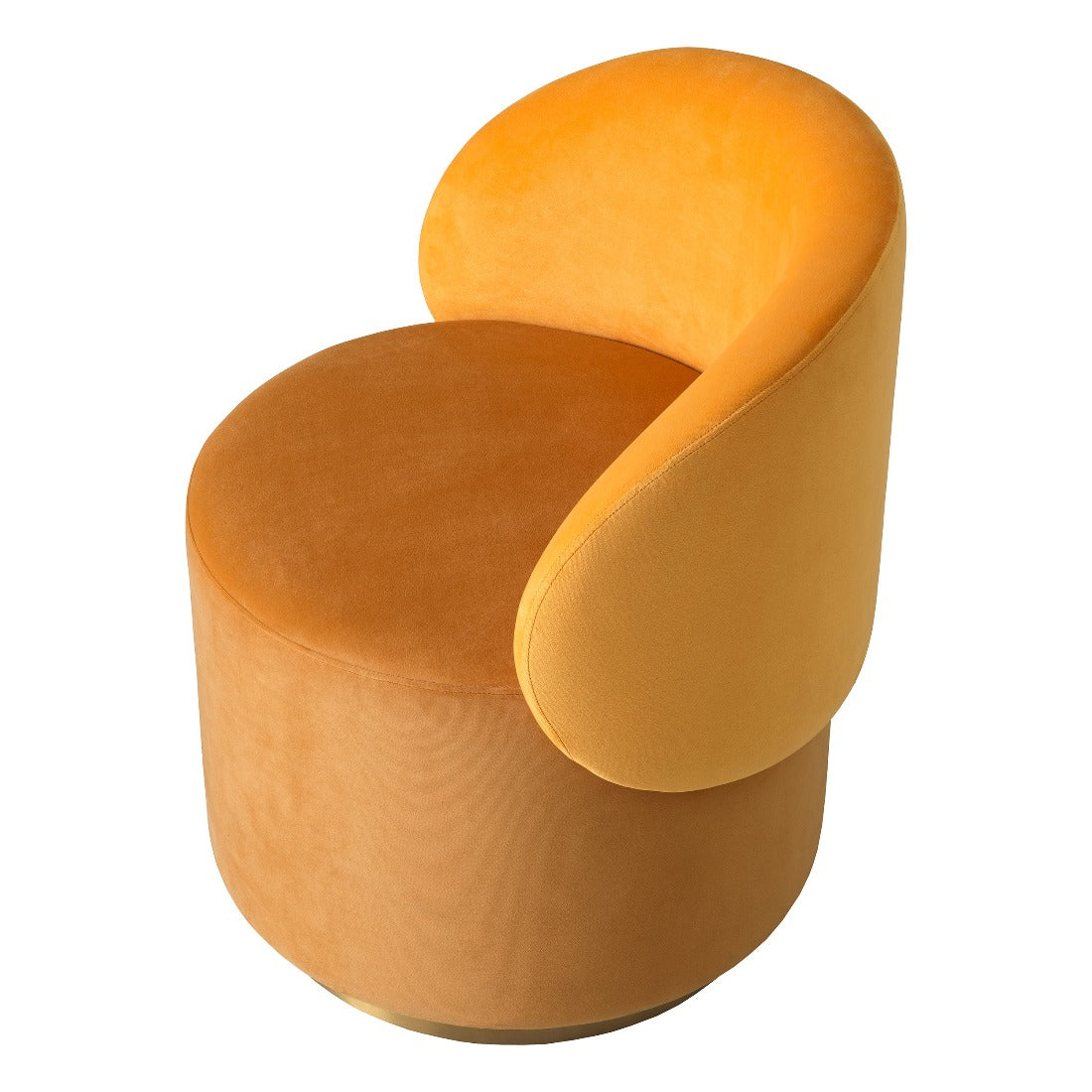 Low swivel dining chair Eichholtz Greer yellow