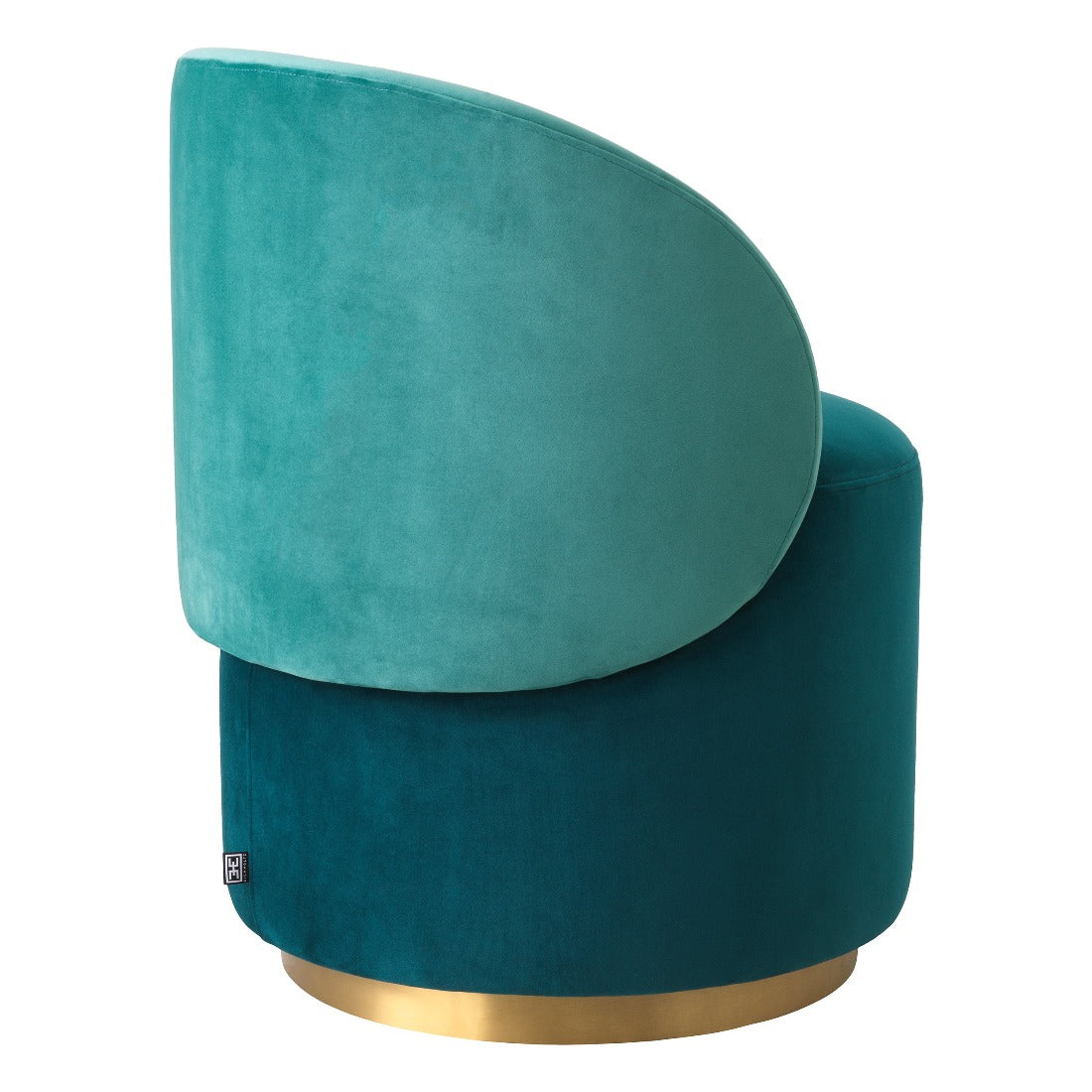 Low swivel dining chair Eichholtz Greer turquoise