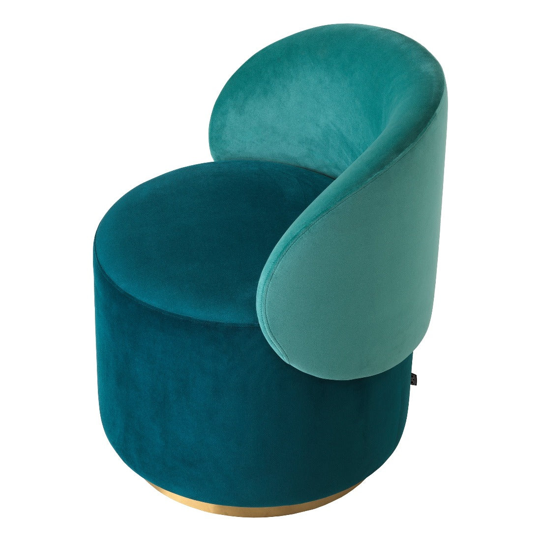 Low swivel dining chair Eichholtz Greer turquoise
