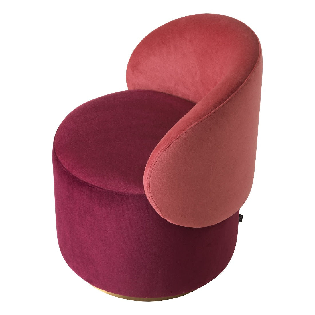 Low swivel dining chair Eichholtz Greer bordeaux red