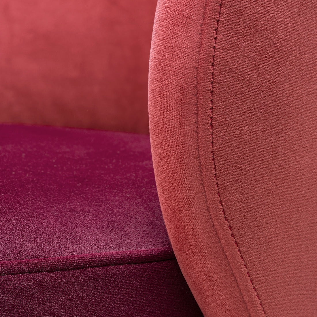 Low swivel dining chair Eichholtz Greer bordeaux red