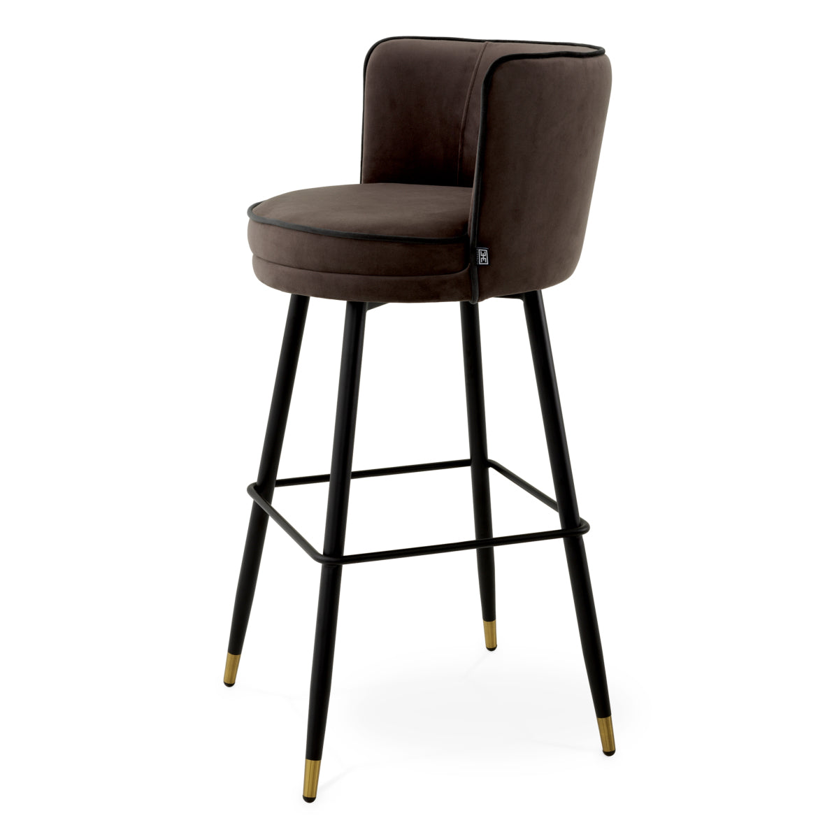 Bar stool Eichholtz Grenada grey velvet