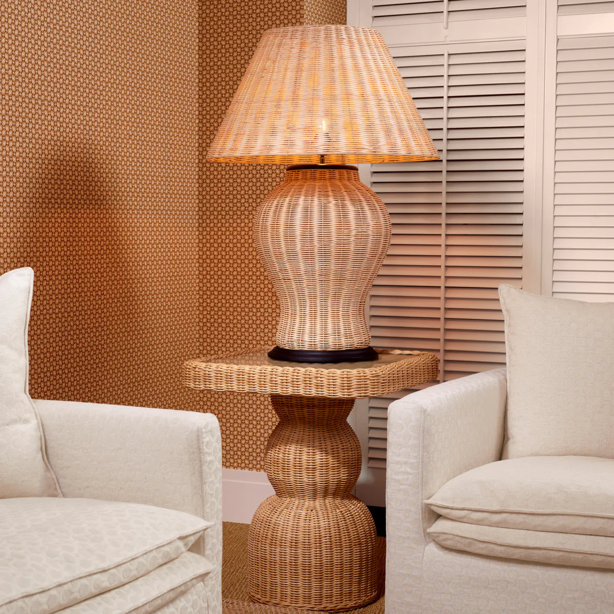 Eichholtz side table Tiago rattan