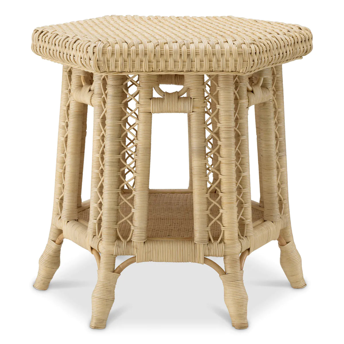 Eichholtz side table Saba hexagon rattan