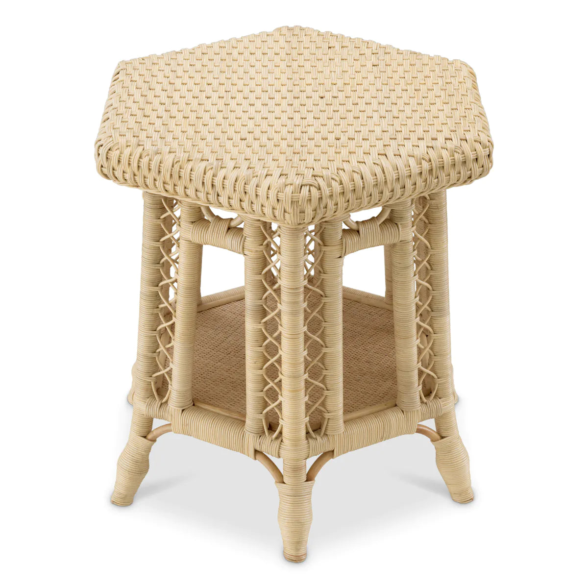 Eichholtz side table Saba hexagon rattan