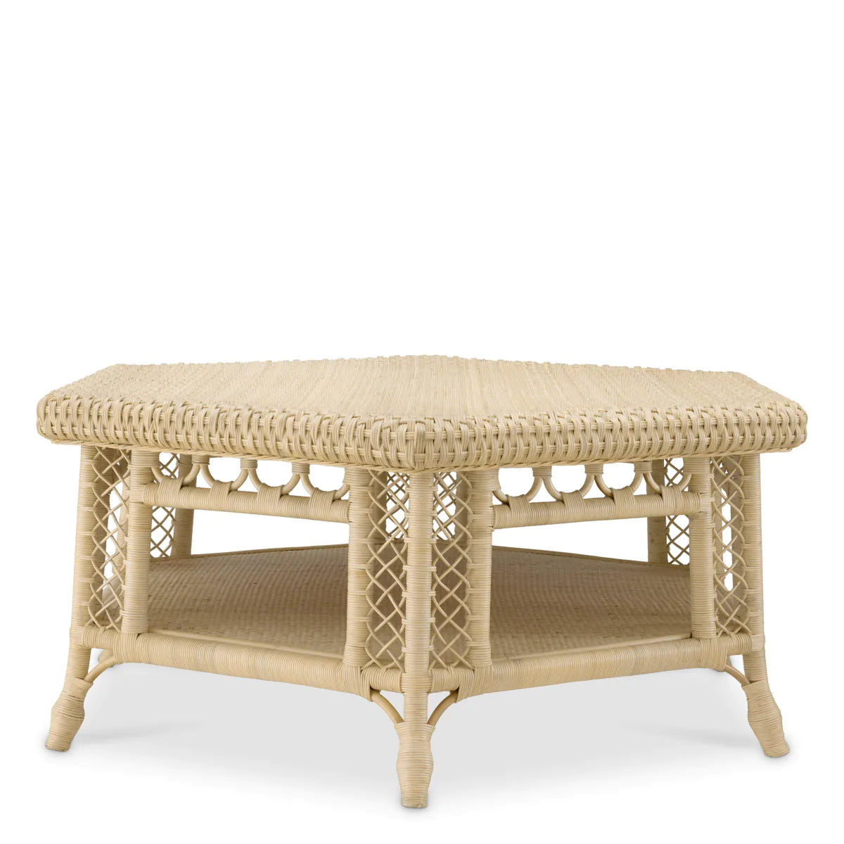 Eichholtz coffee table Saba hexagon rattan