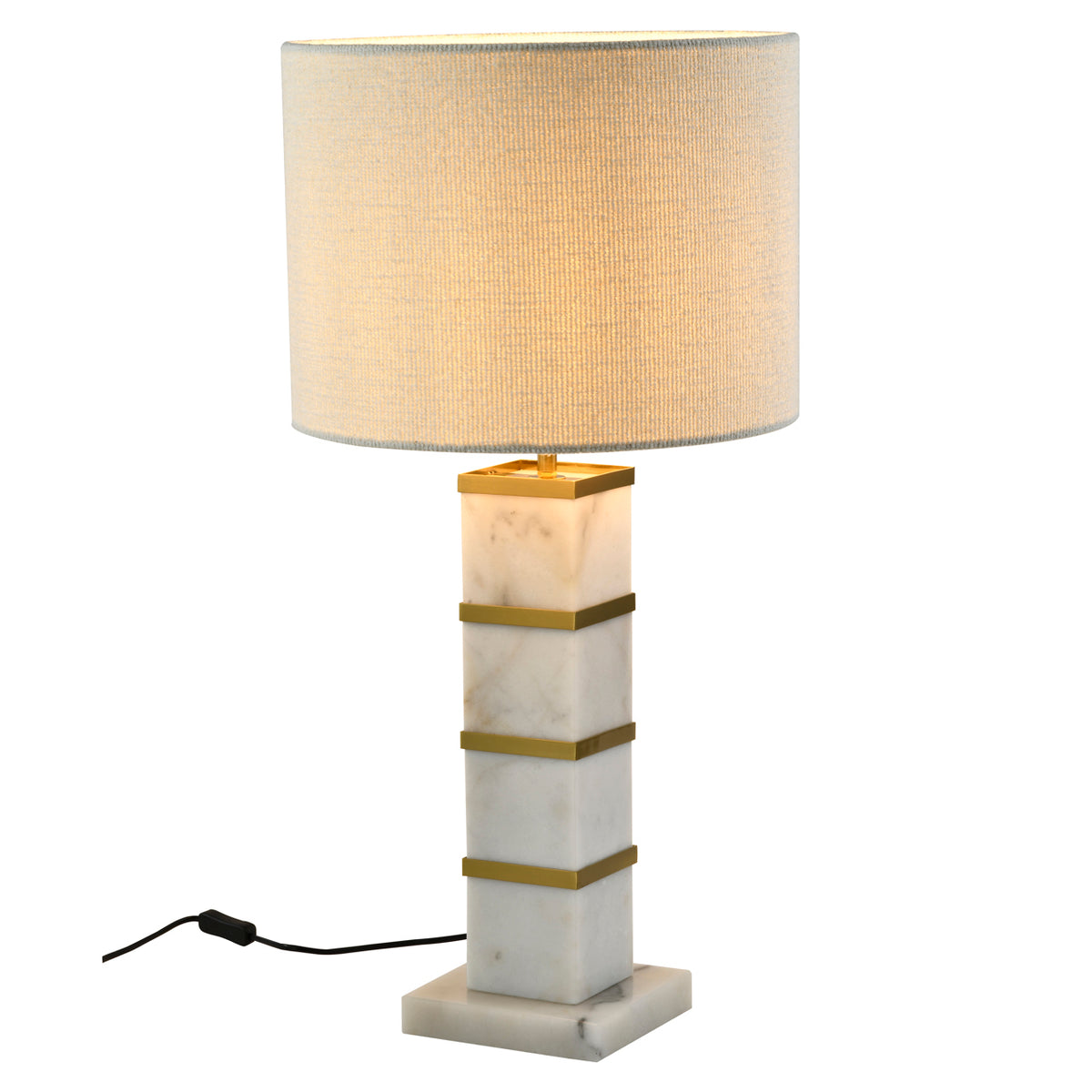 Celinae white table lamp including lampshade