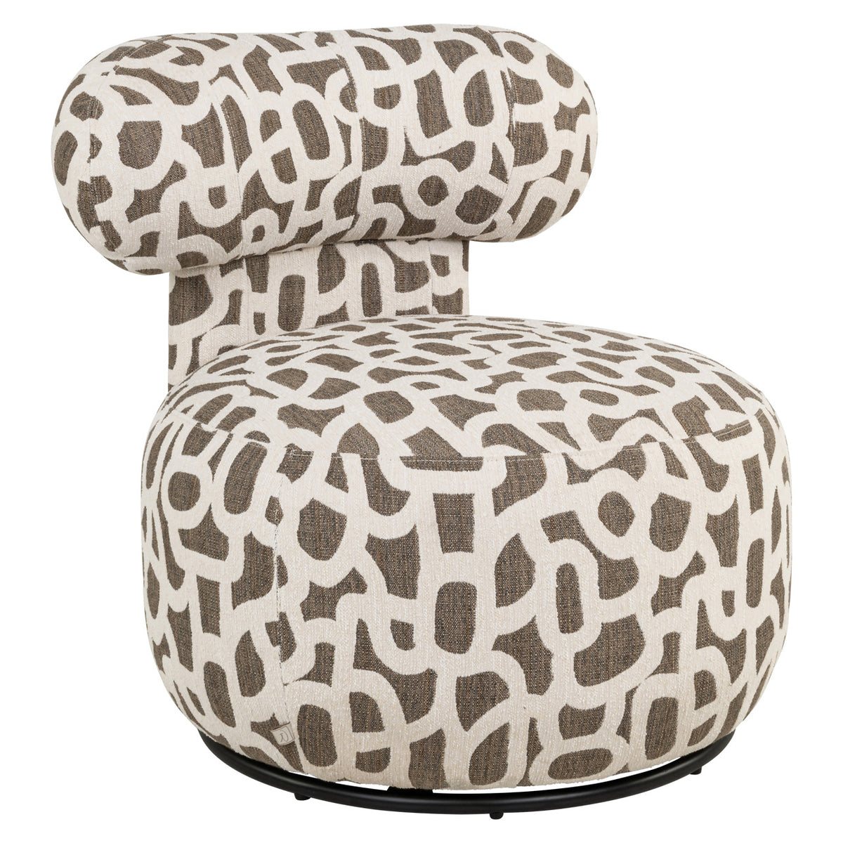 Lounge stoel Kaya weave brown swivel