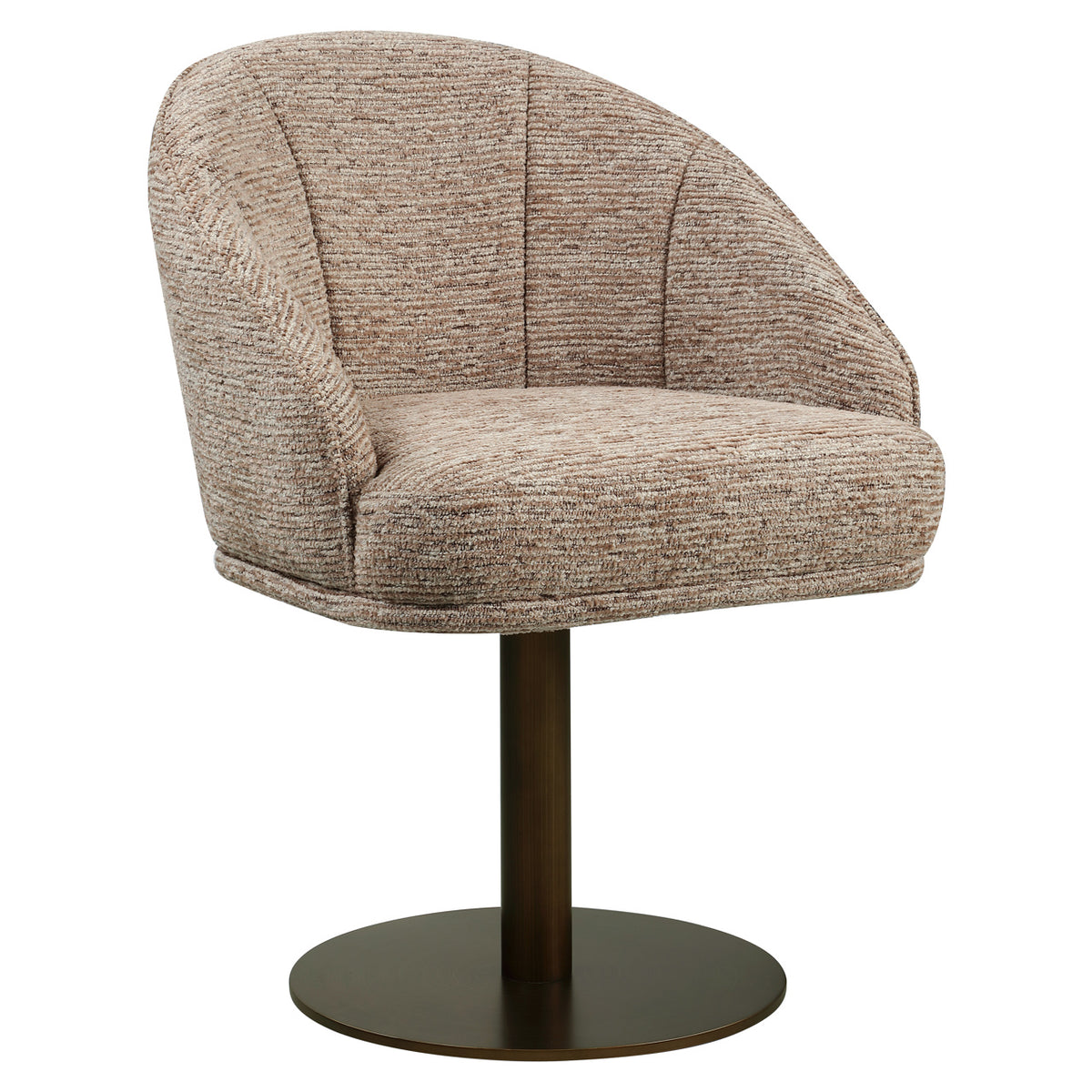Beverly mocca linear swivel dining chair
