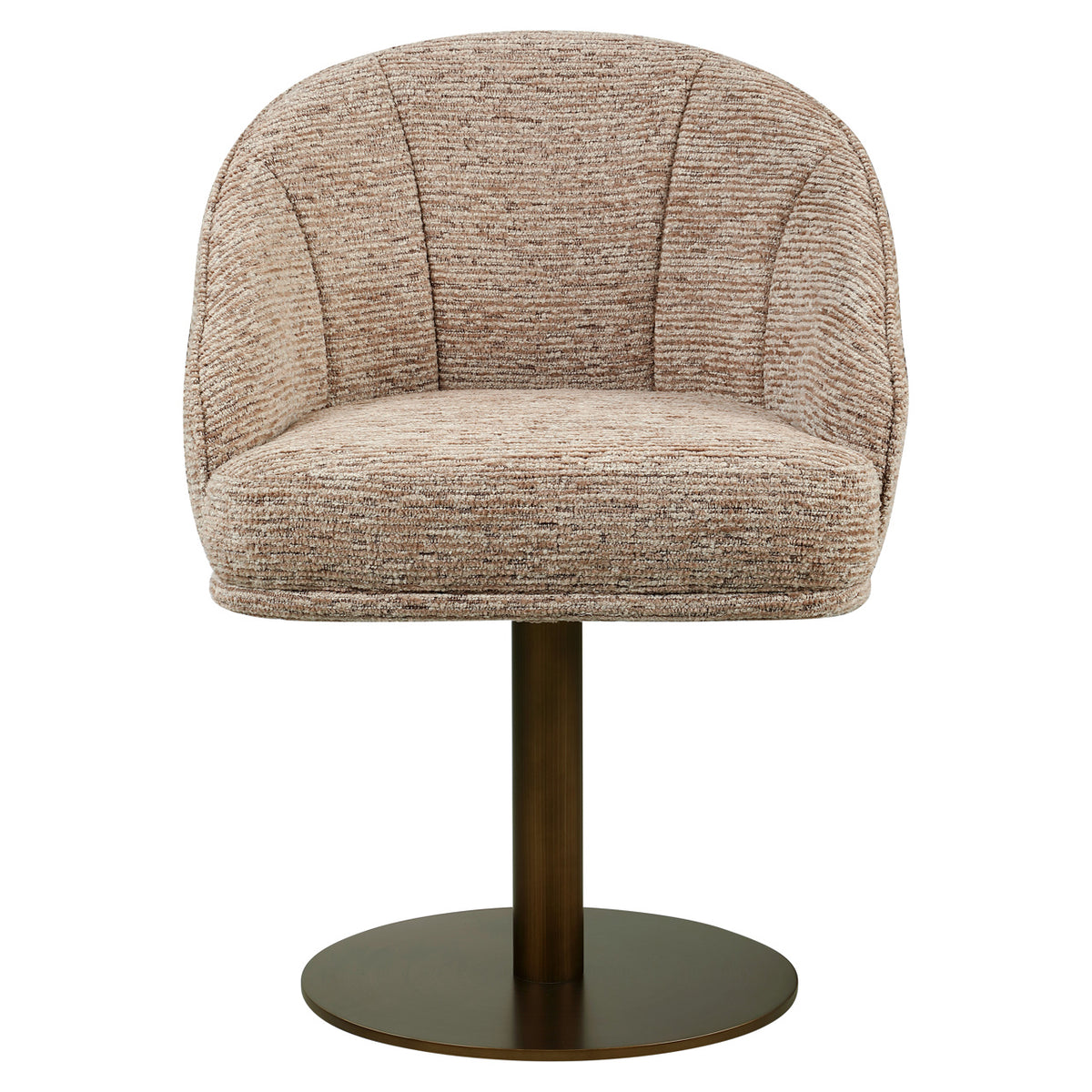 Beverly mocca linear swivel dining chair