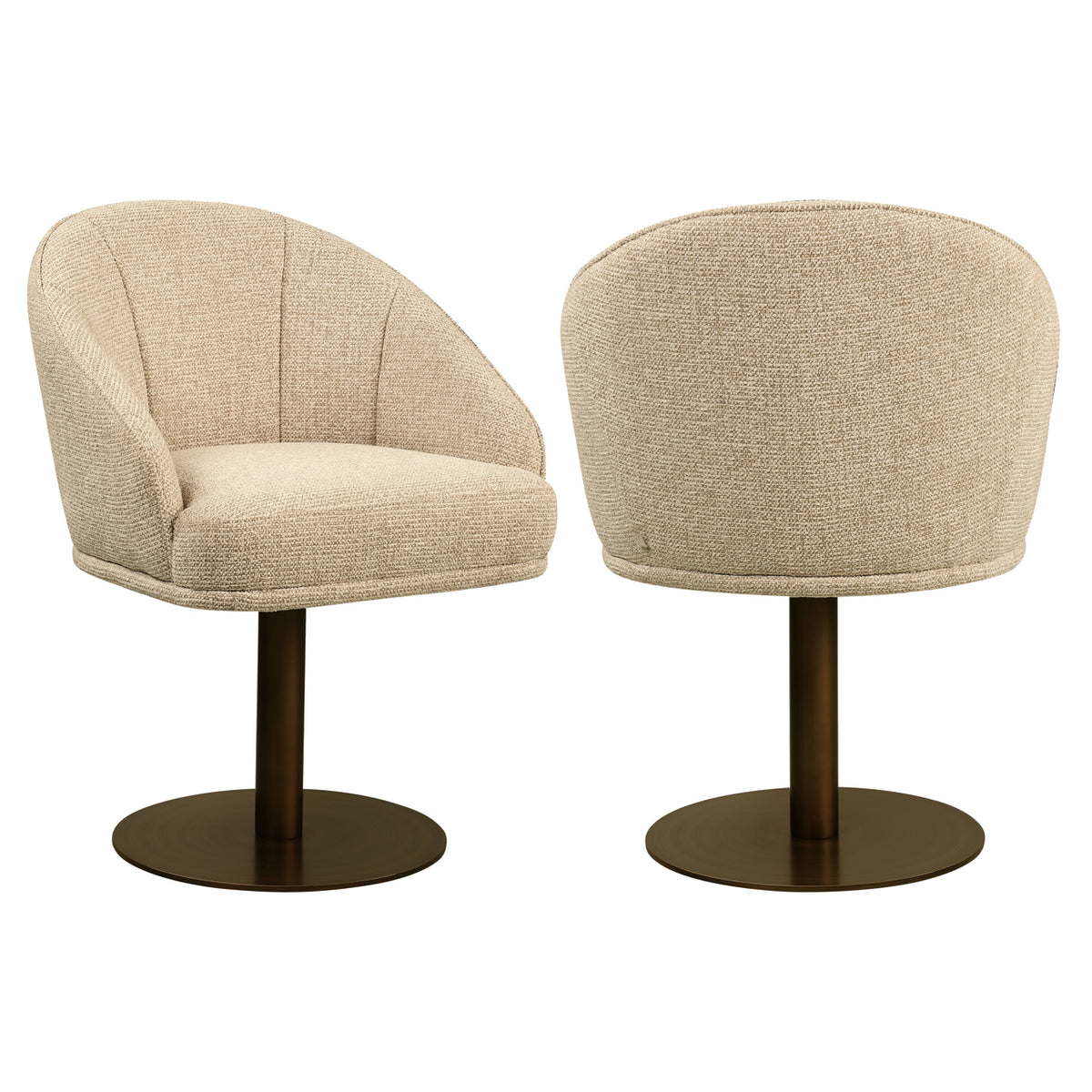 Beverly natural fancy swivel dining chair